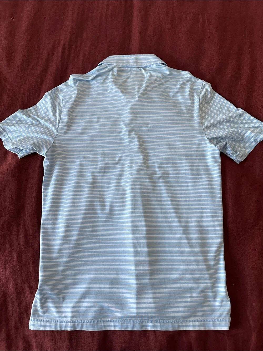 adidas Light Blue & White Striped Polo Shirt